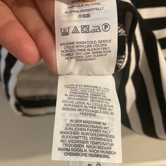 J. Crew Black/White Strip Shift Dress - XS - Picture 9 of 10